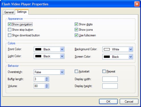 Flash Video Player Properties