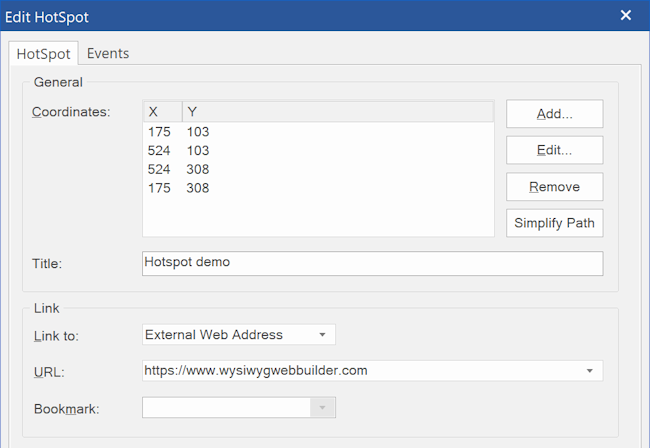 Image Hotspots Edit Edit Hotspots