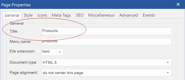 Invalid page title